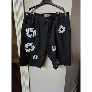 African Denim XXXL 3XL Black Jean Shorts Mens Designer Denim Shorts